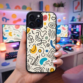 Abstract Doodle Retro Pattern Art Case Cover Protective for iPhone, Samsung & Google Pixel HE0064