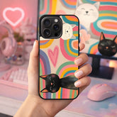 Rainbow Dream Sleeping Cats Case Cover Protective for iPhone, Samsung & Google Pixel HE0102