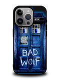 Doctor Who TARDIS Bad Wolf Blue iPhone 16 Pro Case
