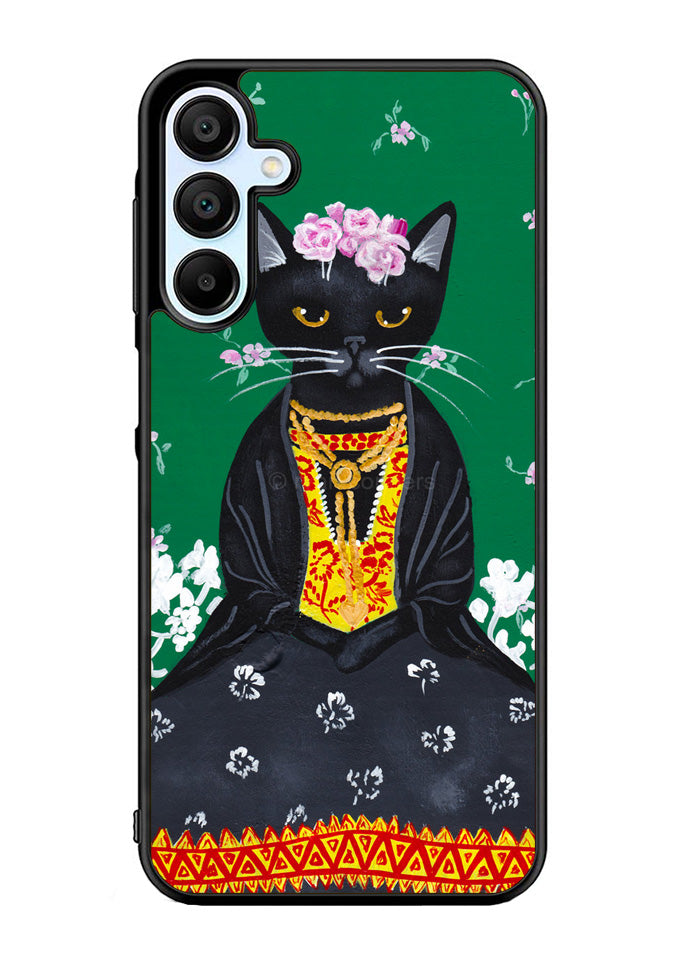 Frida Catlo Floral Black Cat Samsung Galaxy A35 5G Case OV1215