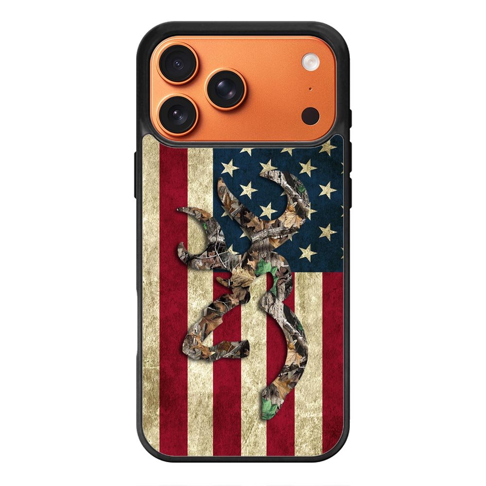 Browning Deer Real Tree Camo USA Flag Samsung Galaxy S26 Ultra Case