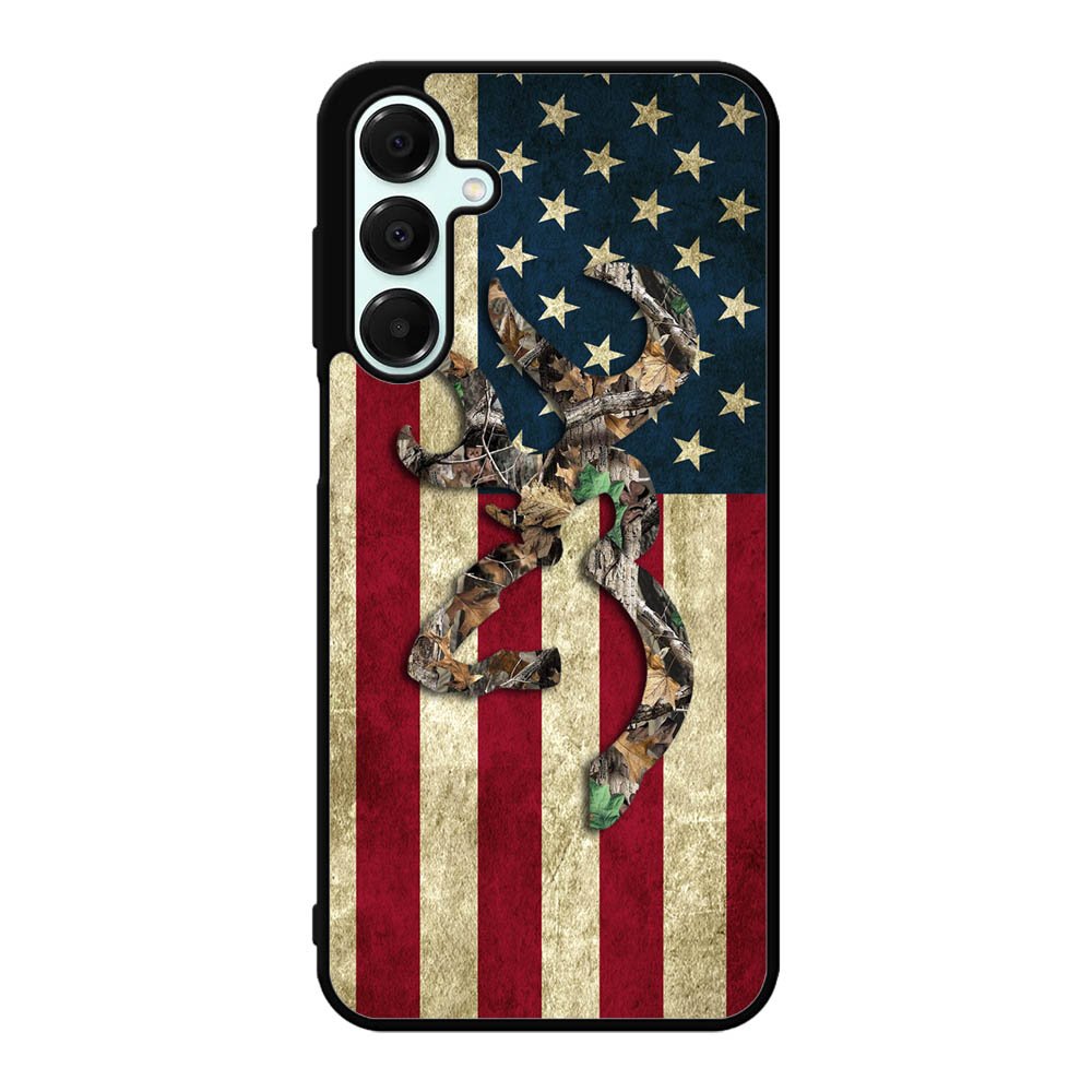 Browning Deer Real Tree Camo USA Flag Samsung Galaxy A16 Case OV1380
