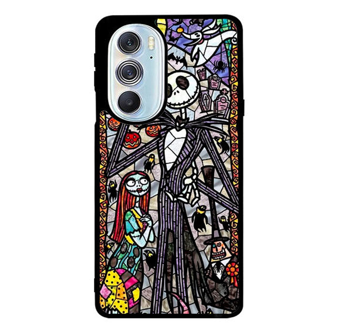 Nightmare Before Christmas Art Glass Motorola Moto Edge 2022 Case