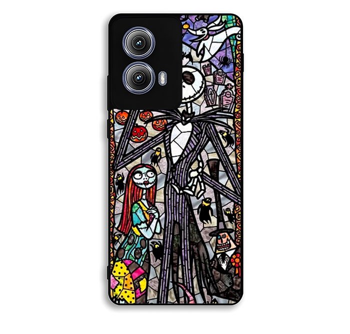 Nightmare Before Christmas Art Glass Motorola Moto Edge 2024 Case OV1662