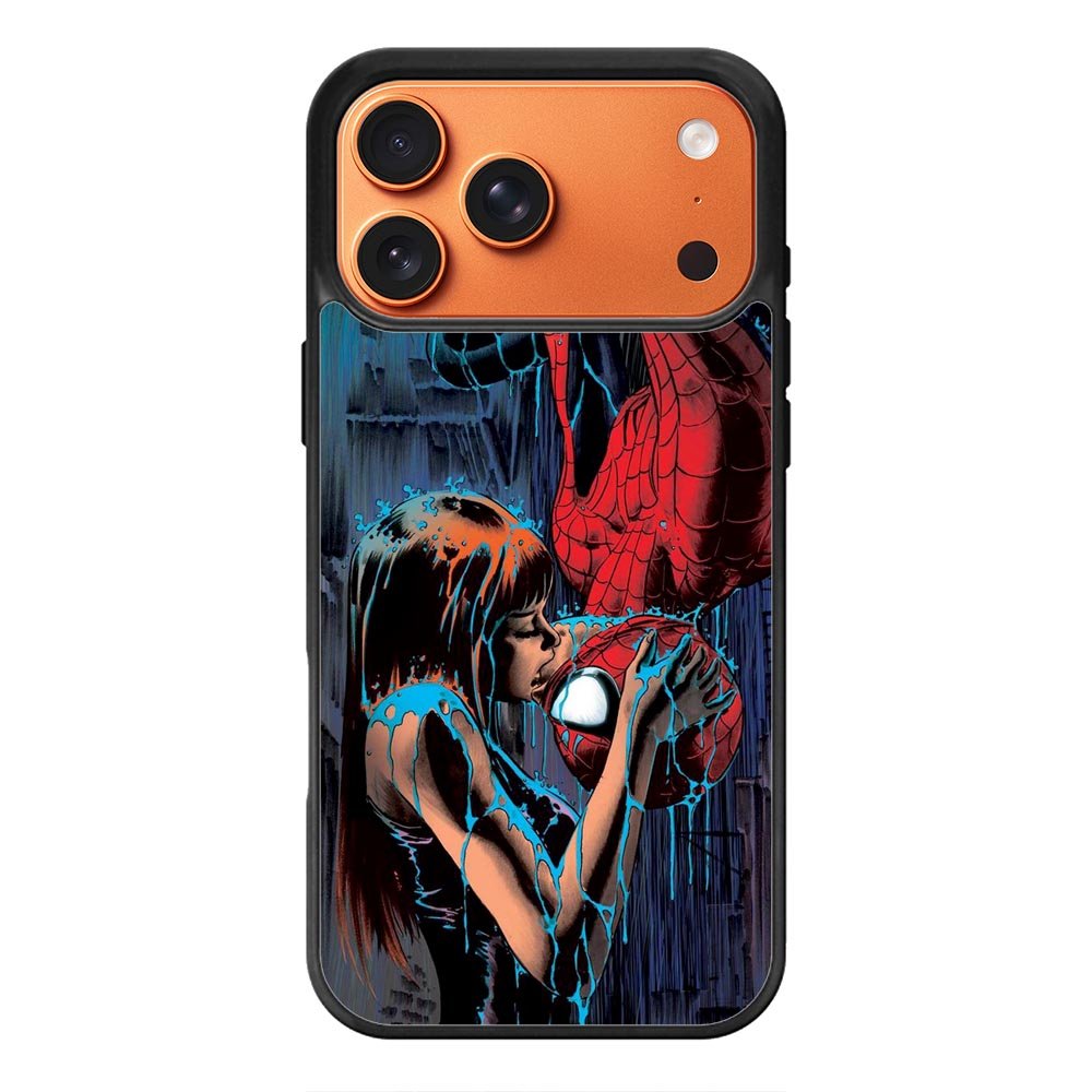 Spiderman Mary Jane Kissing iPhone 17 Pro Case QC1356