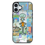 Squidward Spongebob Wallpaper iPhone 16 Plus Case QC1409