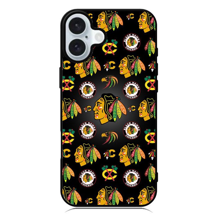 Chicago Blackhawks Pattern iPhone 16 Case QC7420