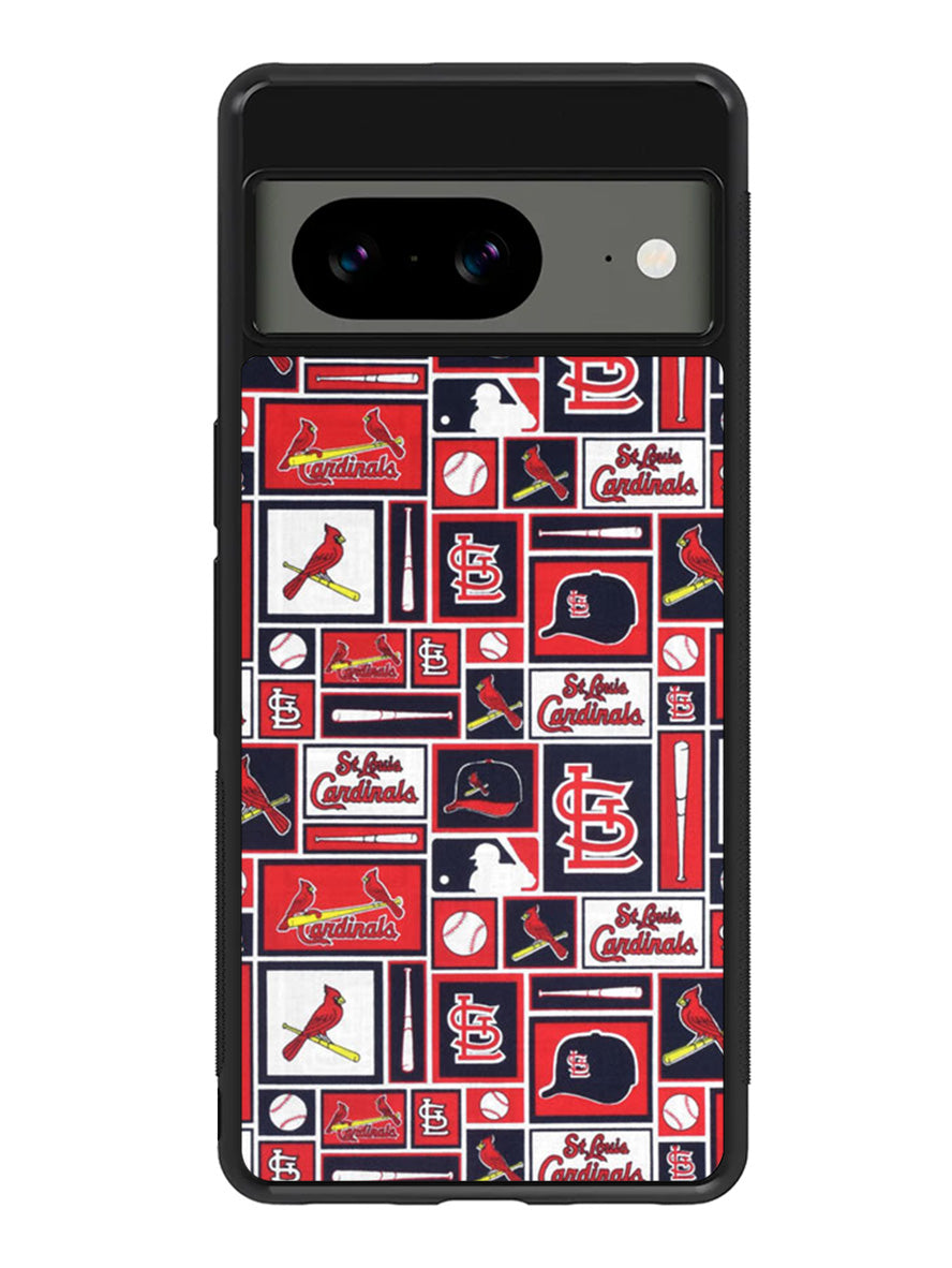 St Louis Cardinals Baseball Doodle Log Google Pixel 8A Case QC9600