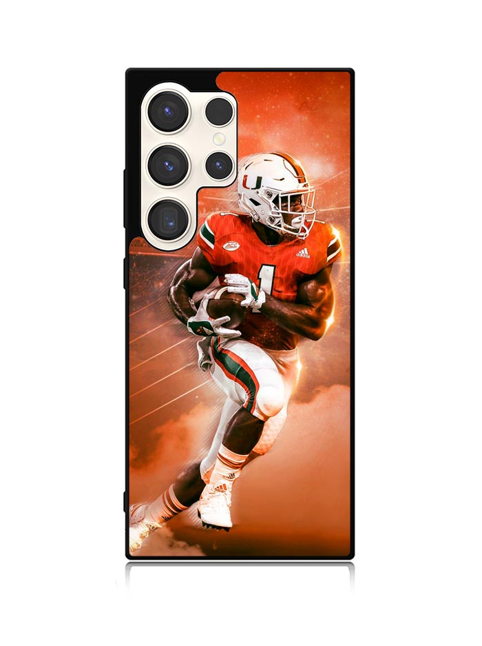 University of Miami Footbal Samsung Galaxy S23 Ultra 5G Case QC9597