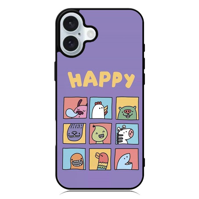 Kawaii Emoji Happy iPhone 16 Plus Case QC9061