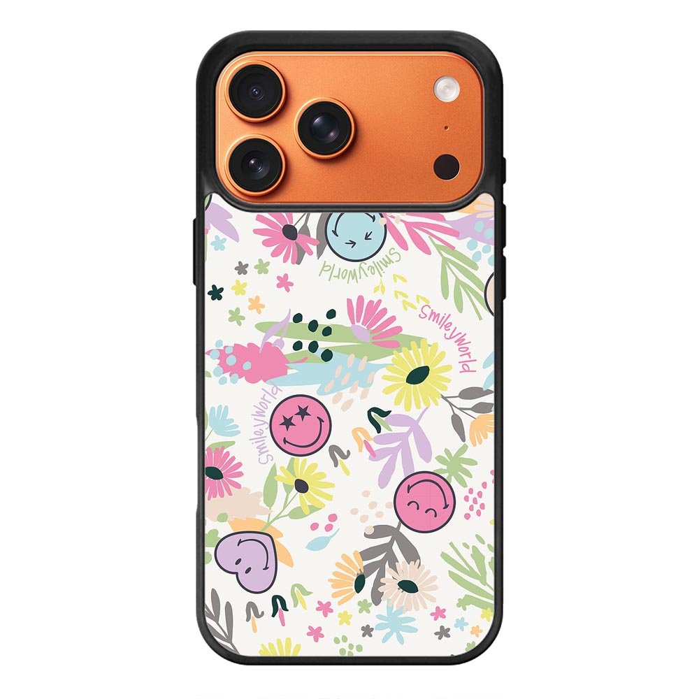 Smiley World Pattern iPhone 17 Pro Case QC9048