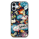 Space Sticker iPhone 16 Plus Case QC9044