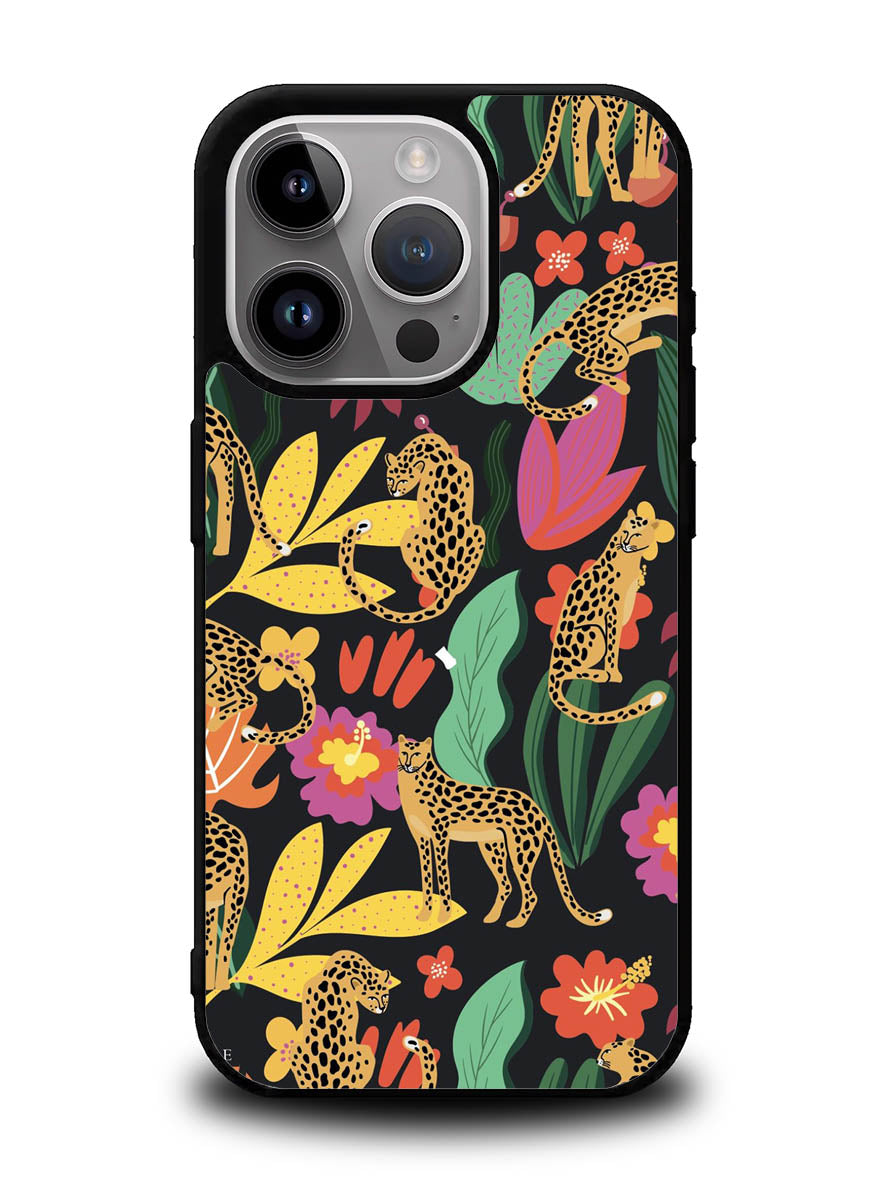 Tiger Forest Pattern iPhone 14 Pro Max Case QC9040