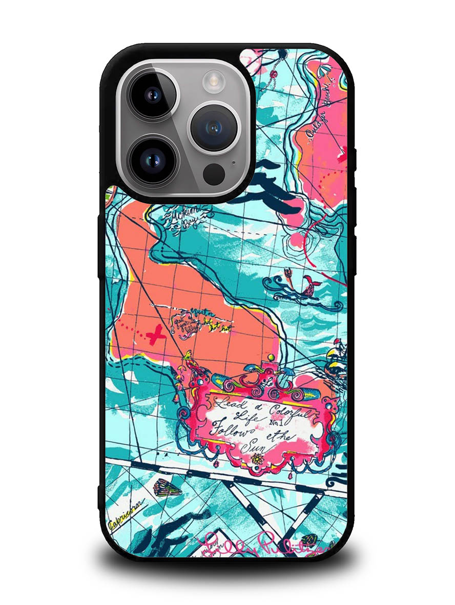 Lilly Pulitzer Map iPhone 14 Pro Case QC9031