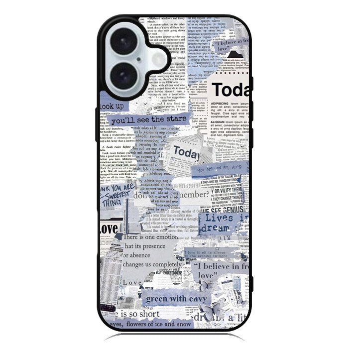 Newspaper Vintage iPhone 16 Case QC10987