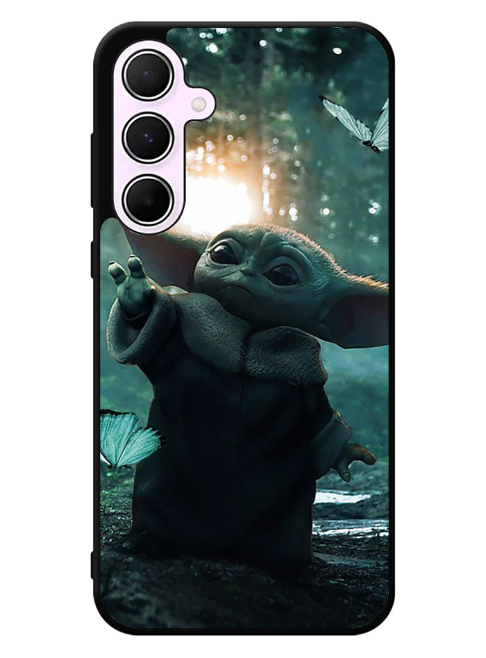 Baby Yoda In The Forest Love Butterfly Samsung Galaxy A55 5G Case