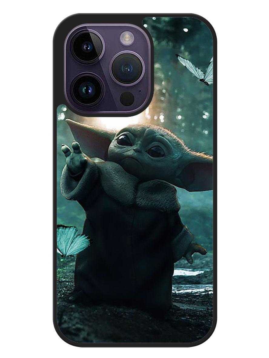 Baby Yoda In The Forest Love Butterfly iPhone 14 Pro Case OV10904