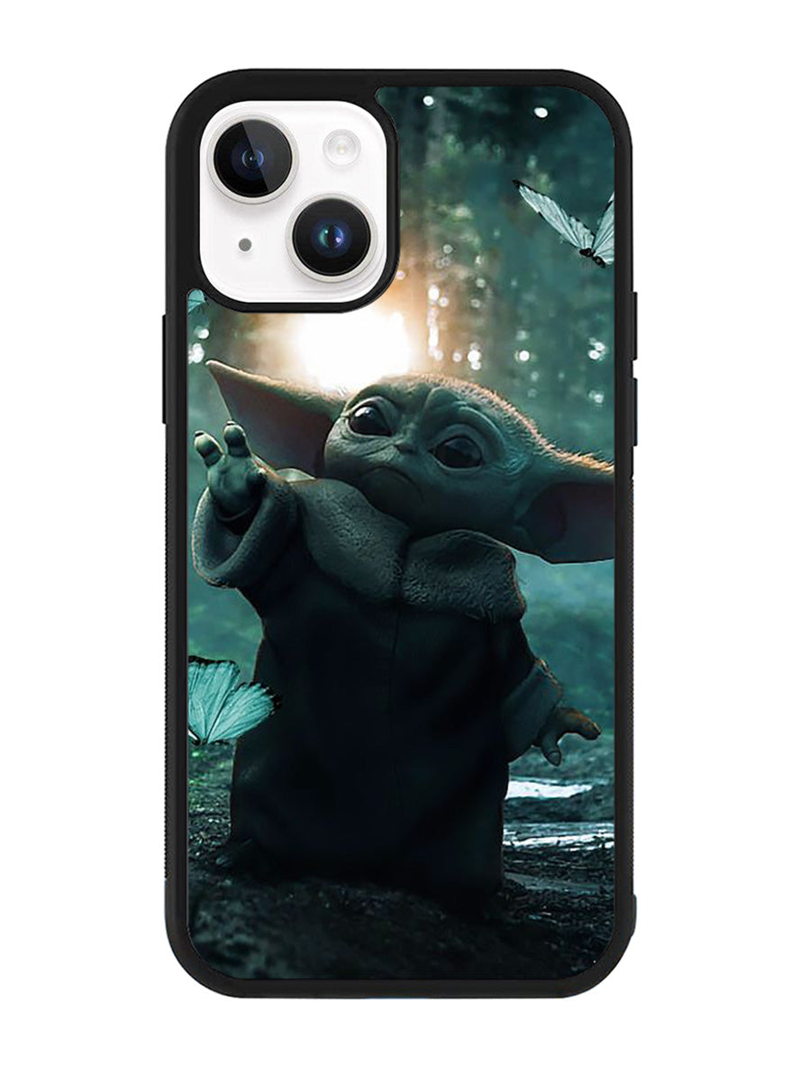 Baby Yoda In The Forest Love Butterfly iPhone 15 Plus Case OV10904
