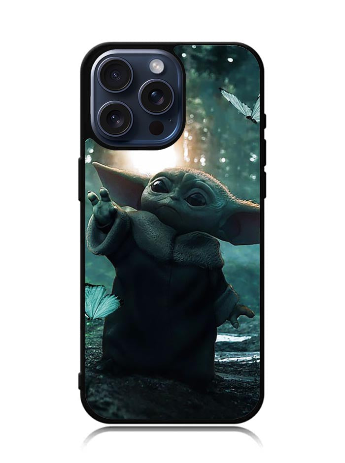 Baby Yoda In The Forest Love Butterfly iPhone 15 Pro Case OV10904