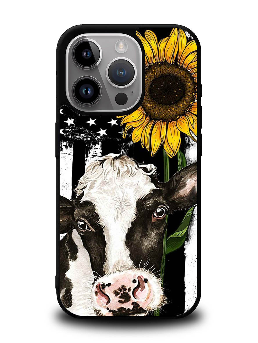 Cow Sunflower iPhone 16 Pro Case OV10919