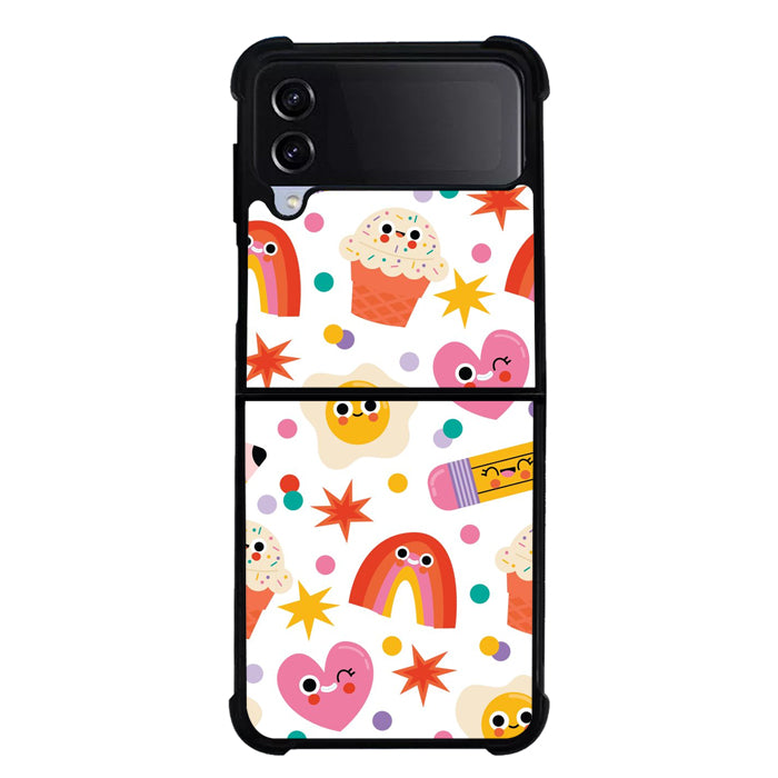 cute pattern NDK0058 Samsung Galaxy Z Flip 5 , Z Flip 4 , Z Flip 3 , Z Fold 5 , Z Fold 4 , Z Fold 3 5G Case