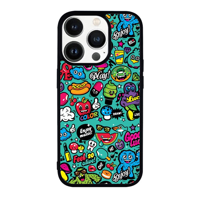 Enjoy music doodle NDK0097 iPhone 14 Pro Max | iPhone 14 Pro | iPhone 14 Plus | iPhone 14 Case