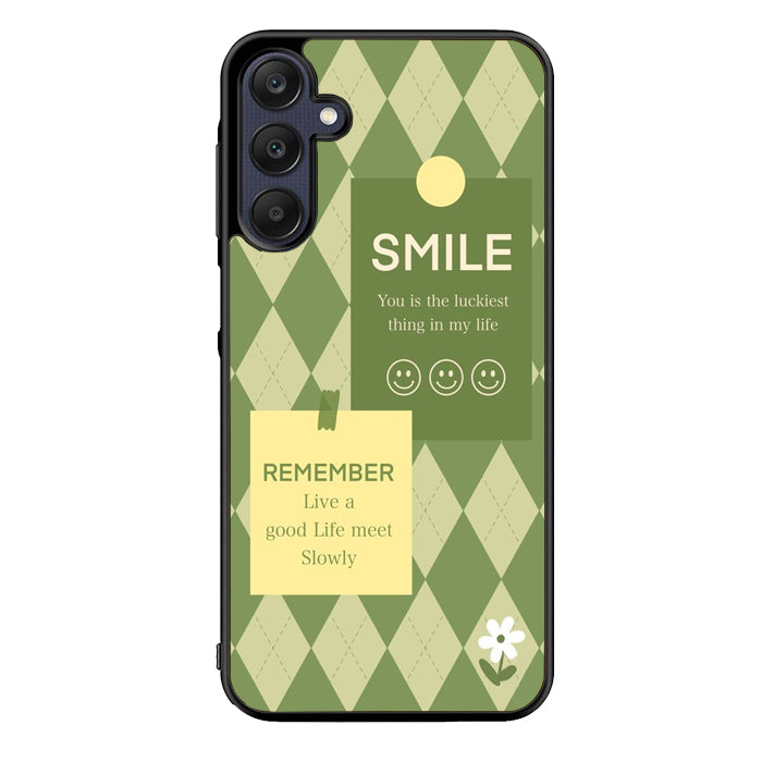 smile green FLN0072 Samsung Galaxy A15 A25 A35 A55 5G Case