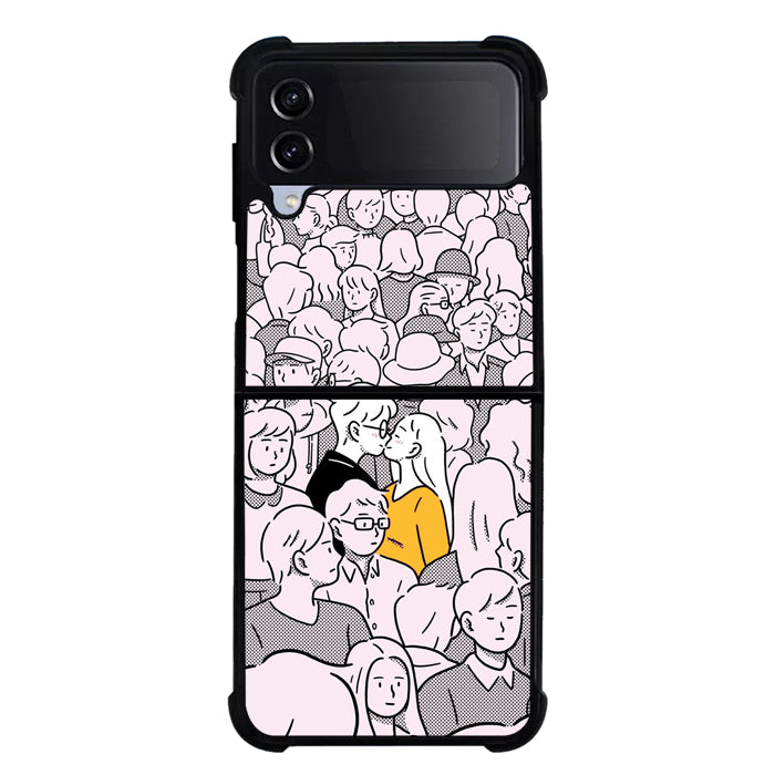 couple art FLN0082 Samsung Galaxy Z Flip 5 , Z Flip 4 , Z Flip 3 , Z Fold 5 , Z Fold 4 , Z Fold 3 5G Case
