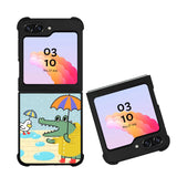Crocodile and duck FLN0126 Samsung Galaxy Z Flip 5 , Z Flip 4 , Z Flip 3 , Z Fold 5 , Z Fold 4 , Z Fold 3 5G Case