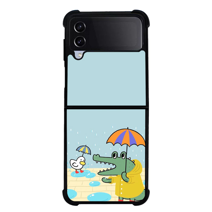 Crocodile and duck FLN0126 Samsung Galaxy Z Flip 5 , Z Flip 4 , Z Flip 3 , Z Fold 5 , Z Fold 4 , Z Fold 3 5G Case