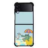 Crocodile and duck FLN0126 Samsung Galaxy Z Flip 5 , Z Flip 4 , Z Flip 3 , Z Fold 5 , Z Fold 4 , Z Fold 3 5G Case