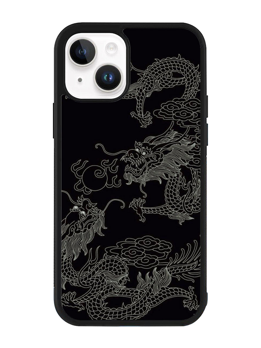 Dragon black and white iPhone 14 Plus Case QC11078