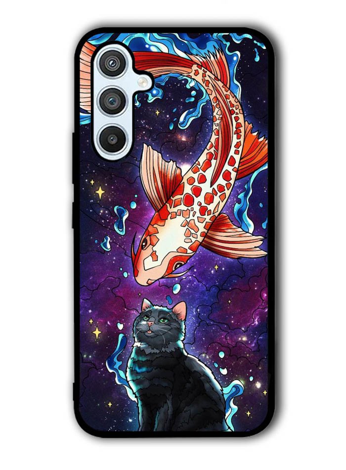 Fish and cat japanese Samsung Galaxy A54 5G Case OV10855