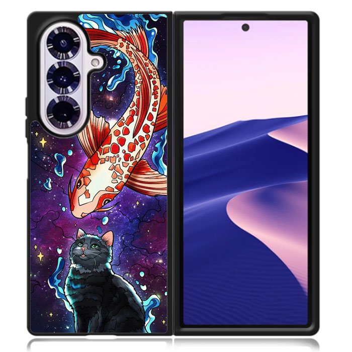 Fish and cat japanese Samsung Galaxy Z Fold 7 Case OV10855