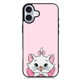 Pink Marie Cat Face iPhone 16 Case QC10544