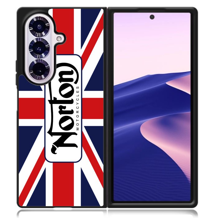 norton motorcycles england flag Samsung Galaxy Z Fold 7 Case OV1584