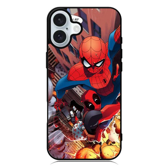 Spiderman and Deadpool funny iPhone 16 Case QC1644