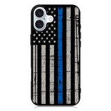 Blue Line Flag iPhone 16 Plus Case QC7287