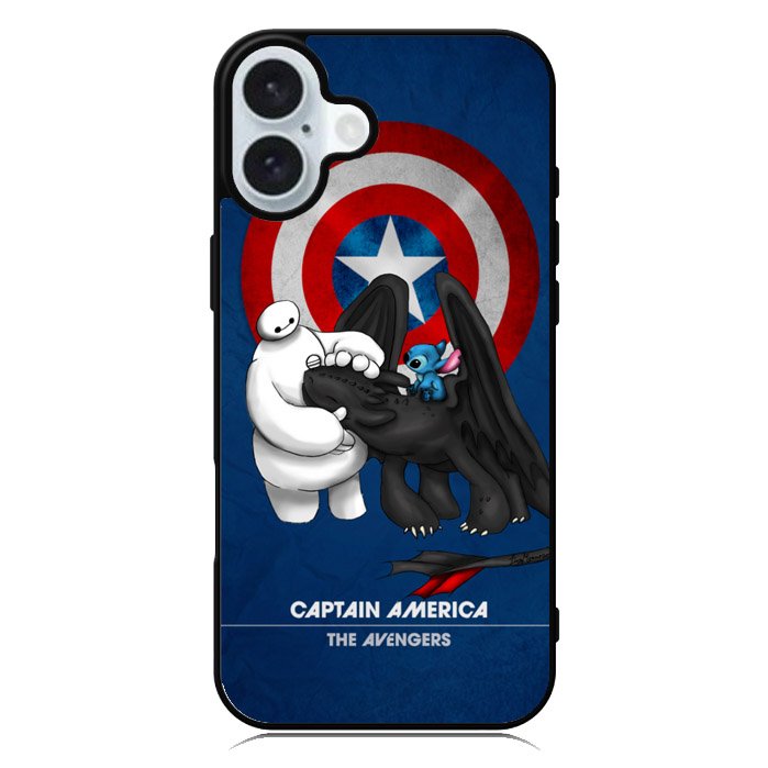 Stitch Baymax Toothless CAPTAIN AMERICA iPhone 16 Case QC2340