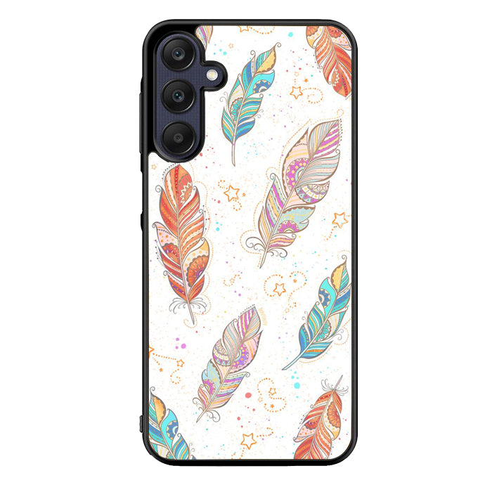 Boho Feather FRL0212 Samsung Galaxy A15 A25 A35 A55 5G Case