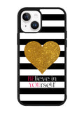 Stripes gold heart iPhone 14 Case QC2313