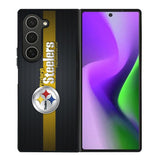 Pittsburgh Steelers Carbon Metal Samsung Galaxy Z Fold 6 5G 2024 Case OV2875