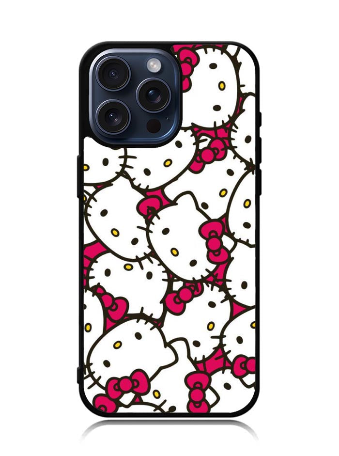 Hello Kitty Face Pattern iPhone 15 Pro Max Case