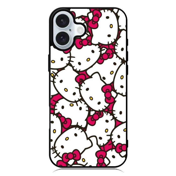 Hello Kitty Face Pattern iPhone 16 Case