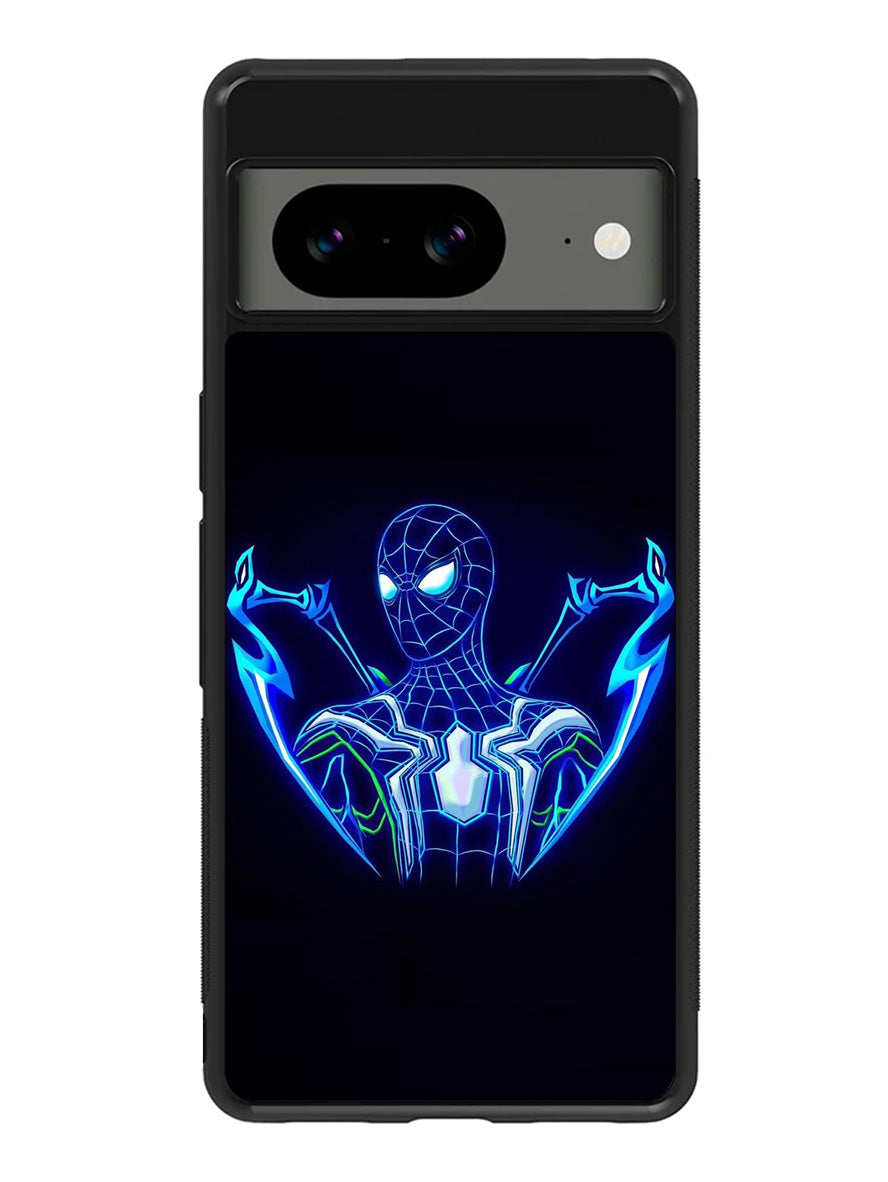 Spiderman Neon Blue Google Pixel 8 Case QC2480