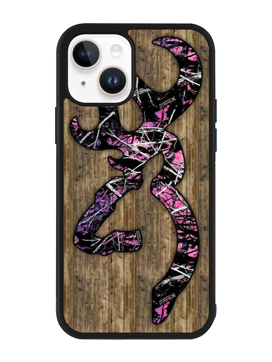 Deer Camo Wood iPhone 14 Plus Case QC4639