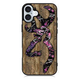 Deer Camo Wood iPhone 16 Plus Case QC4639