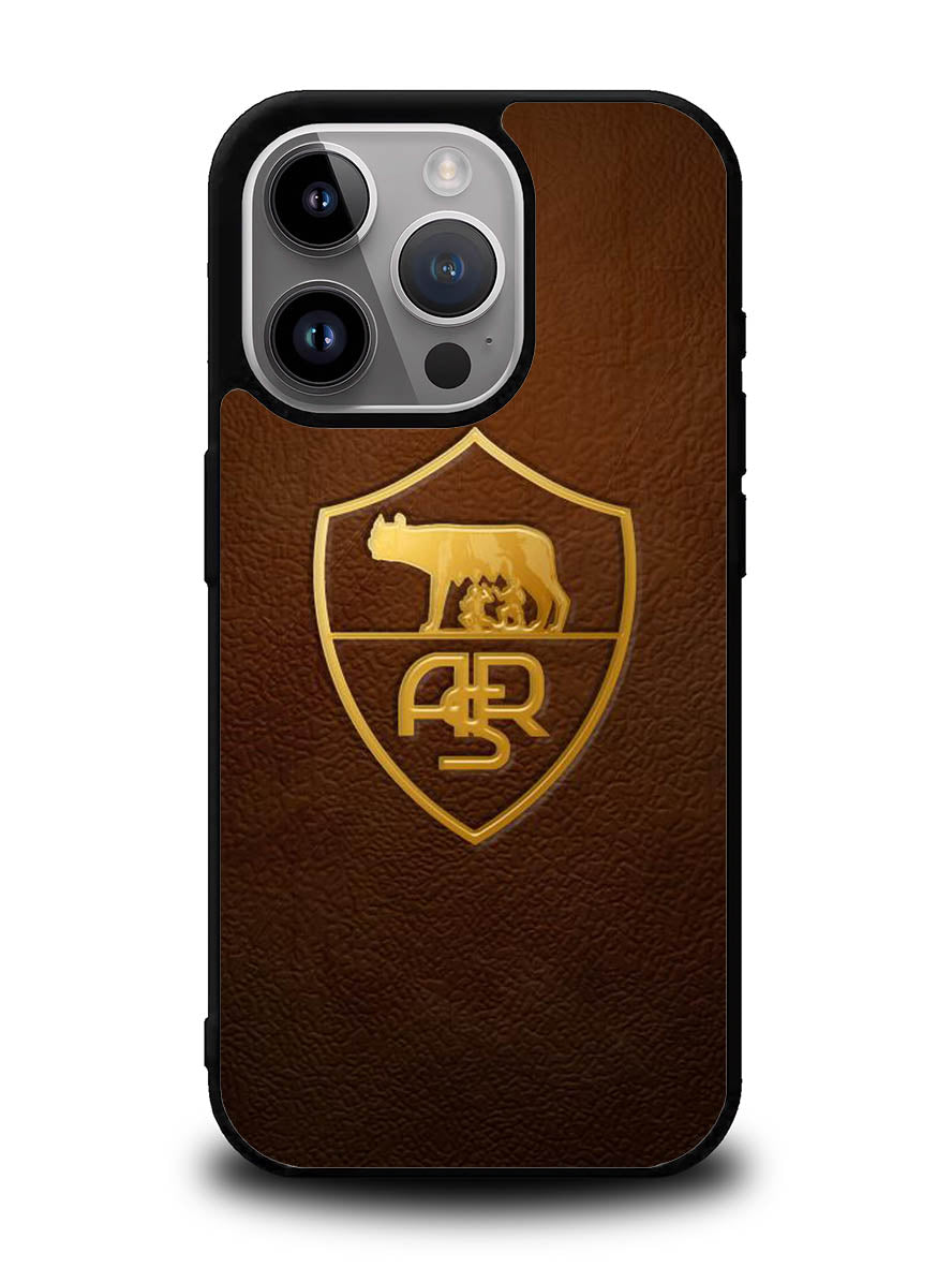 AS Roma Leather Logo Soccer iPhone 14 Pro Max Case QC1821