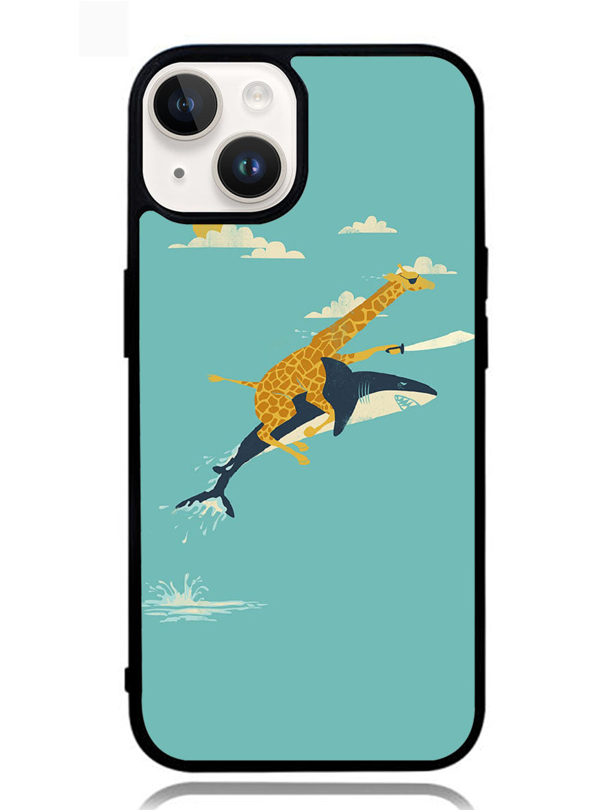 Black Friday offer Giraffe Riding Shark iPhone 14 Plus Case