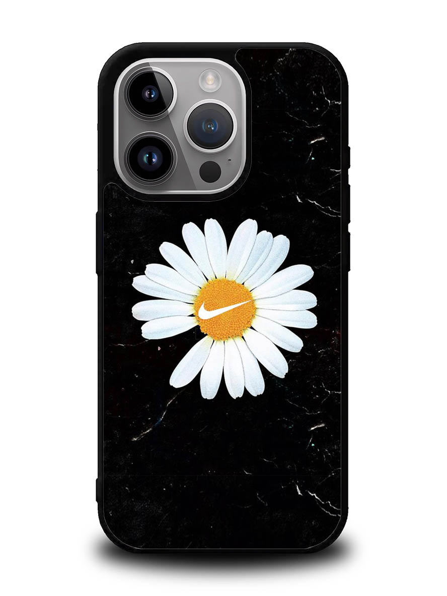 Black Marble Daisy iPhone 14 Pro Case QC10653